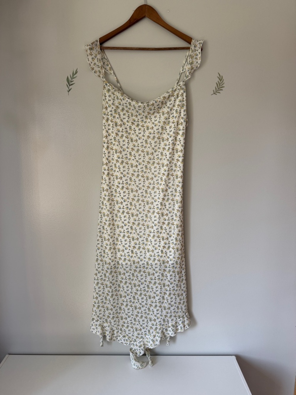Kirious LA Floral Slip Dress in Cream and Olive